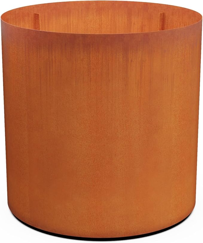 PLANTERCRAFT Corten Steel Metal Planter Box, Round Sizes, Modern Garden Steel by Plantercraft