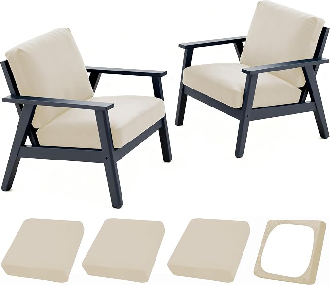 4Pcs Outdoor Cushion Covers, Patio Cushion Covers, Stretch Elastic Slipcovers by dreahoteztil