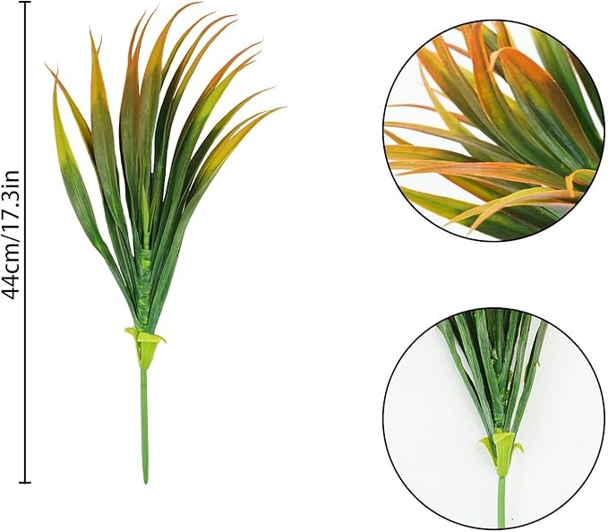 32 Pcs Artificial Grass Fake Plants 17.3in Outdoor Plastic Plants UV Resistant - Image 5