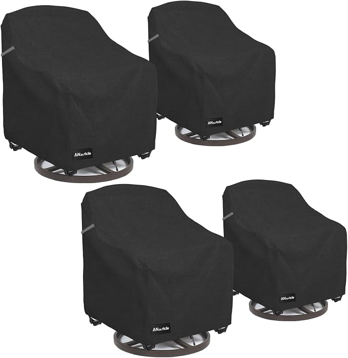 Swivel Patio Chair Cover 4 Pack, 600D Waterproof Heavy Duty Outdoor Chair Cover by PatioFurnitureCovers