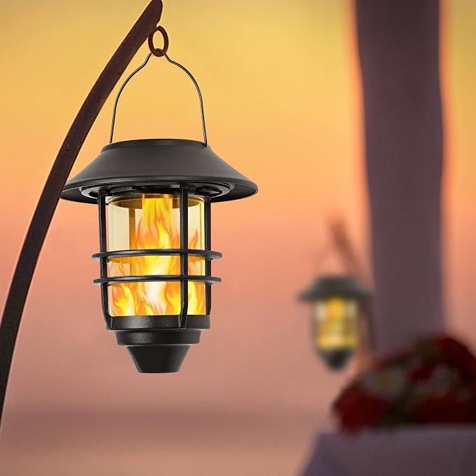 Solar Hanging Lantern Outdoor, Flickering Flames Outdoor Lights, Solar Lights - Image 2