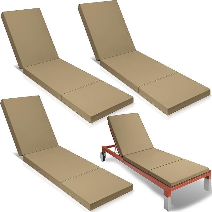 Pinkunn Chaise Lounge Cushion Waterproof Outdoor Lounge Chair Cushions 21 x 72 by Pinkunn