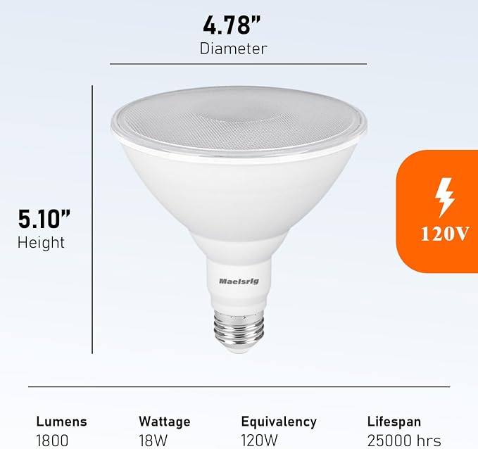 PAR38 LED Flood Light Bulbs Outdoor, Warm White 3000K, Dimmable Weatherproof - Image 6