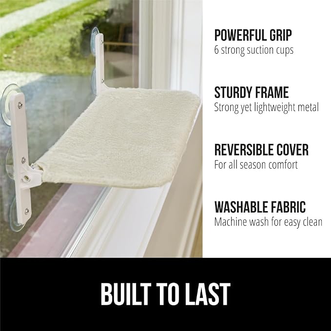 GORILLA GRIP Cat Window Perch, Foldable Cat Window Hammock Bed - Image 2