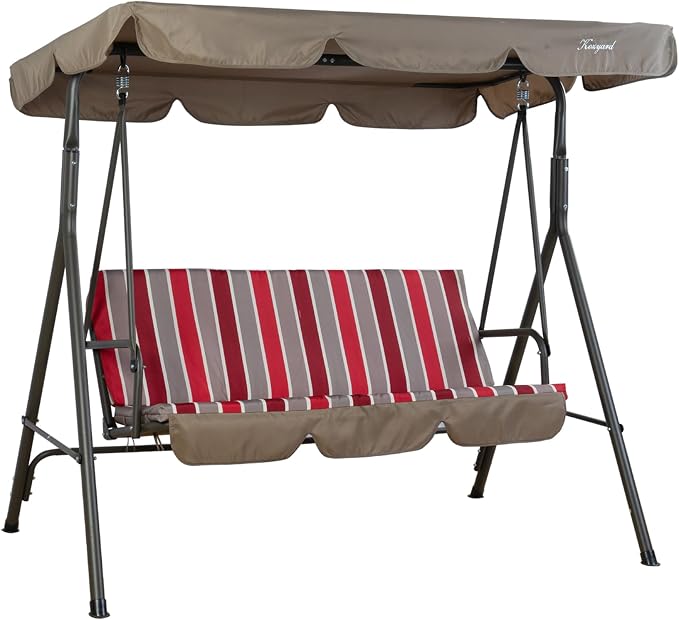 Kozyard Alicia 3-Seat Patio Swing, Outdoor Canopy Swing - Image 6