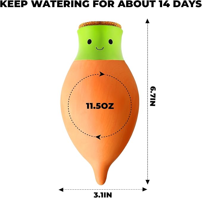 Ollas Plant Watering Globes. 2 Pcs Self Watering Planter Insert. Terracotta - Image 2