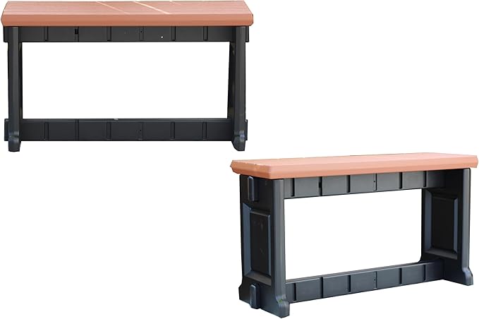 Bench, 2 Pack - Proudly Made in The USA, Click and Lock Hardware-Free Assembly by LeisureAccents