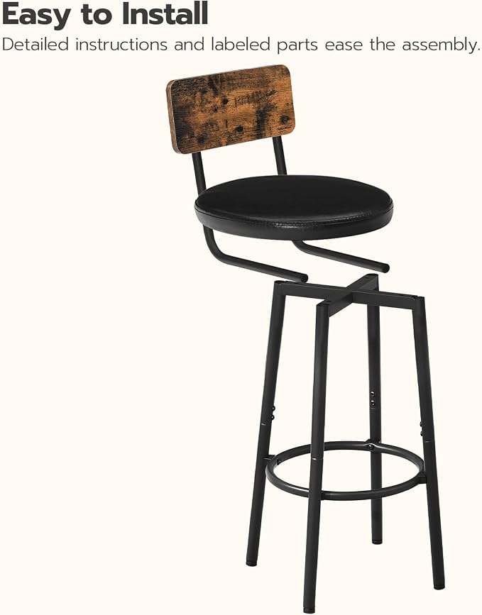 HOOBRO Bar Stools, Bar Stools Set of 2 - Image 9