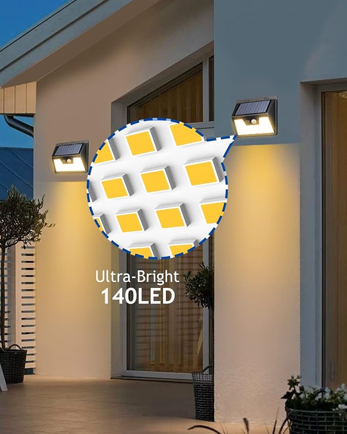 Peasur Solar Lights Outdoor Waterproof, Solar Security Fence Lights - Image 5