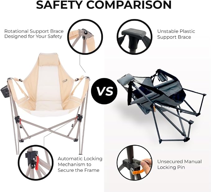 Portable Swing Hammock Chair | Foldable Recliner Rocking Lounger - Image 5