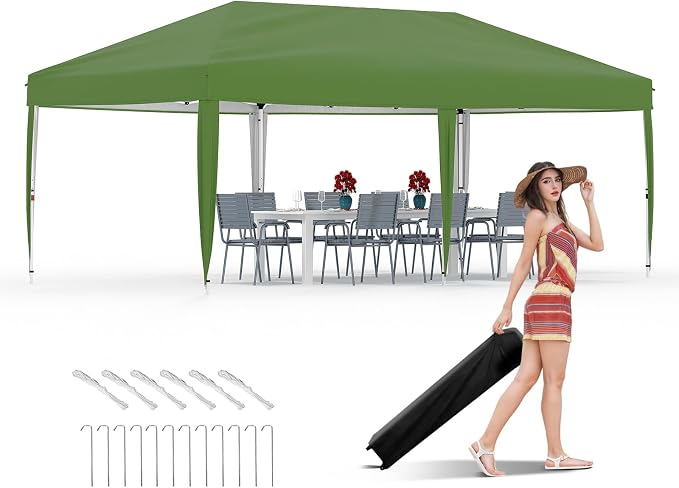 Garvee 10x10 Pop Up Canopy Tent, Heavy Duty Commercial Instant Shelter by Garvee