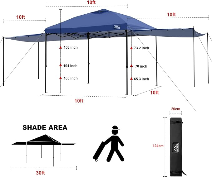 KAMPKEEPER 10x10 Easy Pop Up Canopy Tent - Image 4