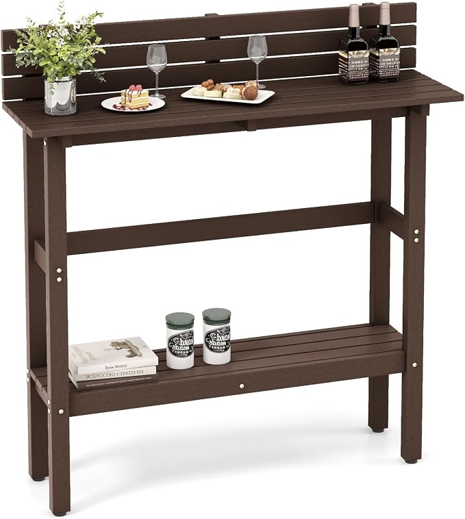 Tangkula Outdoor Bar Table, 48 Inch Patio Pub Height Table by TANGKULA