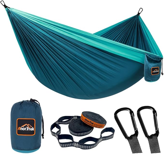 Camping Hammock, Super Lightweight Portable Parachute Hammock by AnorTrek