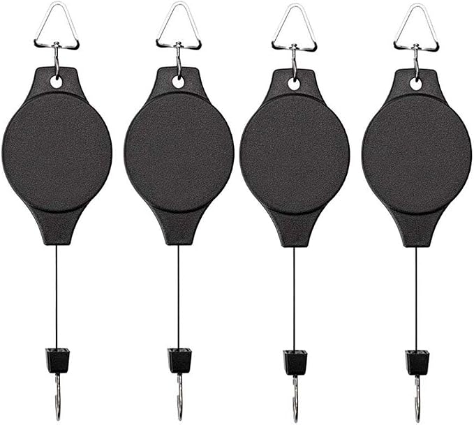 4 Pack Plant Hook Pulley, Retractable Plant Hanger Easy Reach Hanging Flower by Lythor