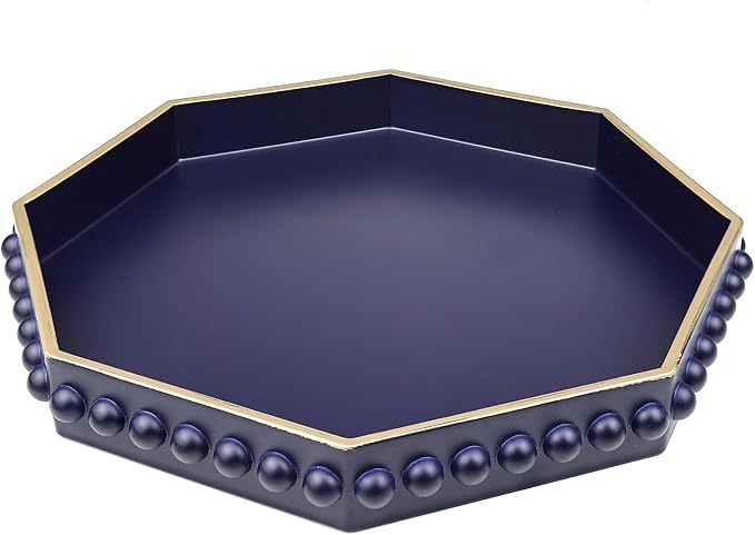 Navy Blue Octagonal Plastic Serving Tray by SforGUVA