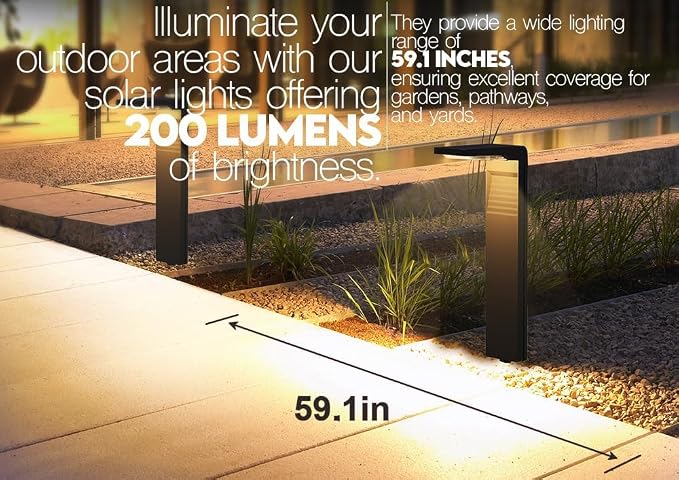 6 Pack Solar Pathway Lights, Dual Warm & Cool White Modes, Waterproof Outdoor - Image 5