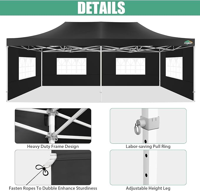 COBIZI 13x26 Heavy Duty Pop Up Canopy - Image 4