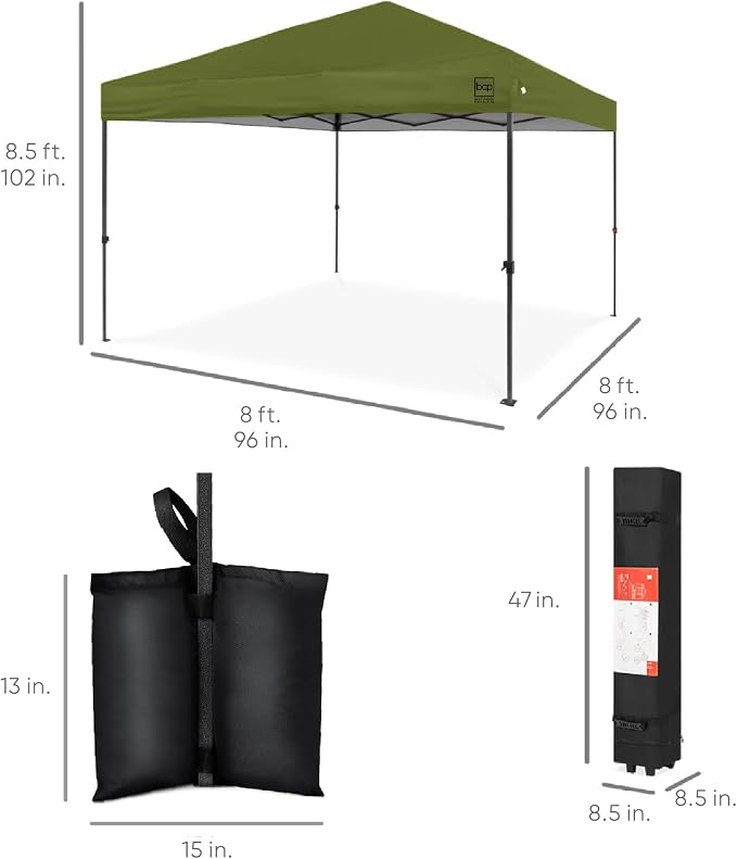 Best Choice Products 8x8ft Pop Up Canopy Tent, Outdoor Shade, 1 Person 1 Minute - Image 8