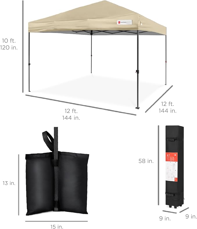 Best Choice Products 12x12ft Pop Up Canopy Tent, Outdoor Shade, 1 Person 1 - Image 8