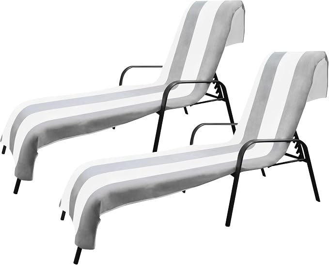 Superior Cabana Cotton Lounge Chair Cover, Outdoor Towel, Terry Cloth, Swim - Image 2