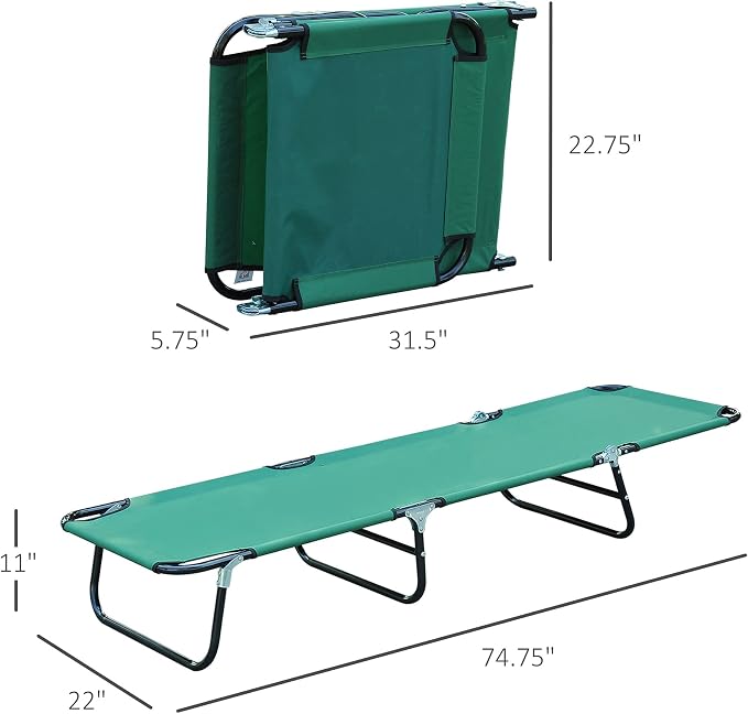 Outsunny Folding Chaise Lounge Pool Chairs, Outdoor Sun Tanning Chairs - Image 3