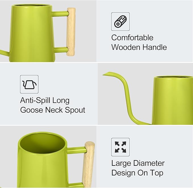Watering Can Indoor Plants, 35 oz/1000 ml Metal Stainless Steel Watering Can Pot - Image 5