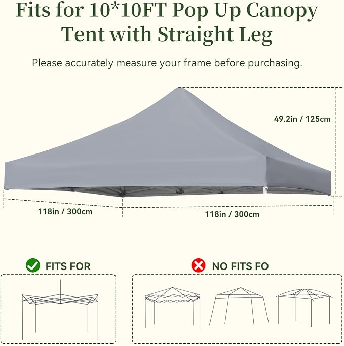 10x10 Canopy Replacement Top Cover - Image 2