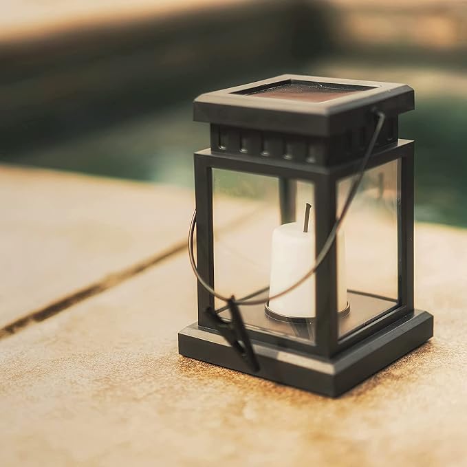 Dycica Solar Lights Outdoor Hanging Lanterns, Candle Flickering Flame Effect LED - Image 3