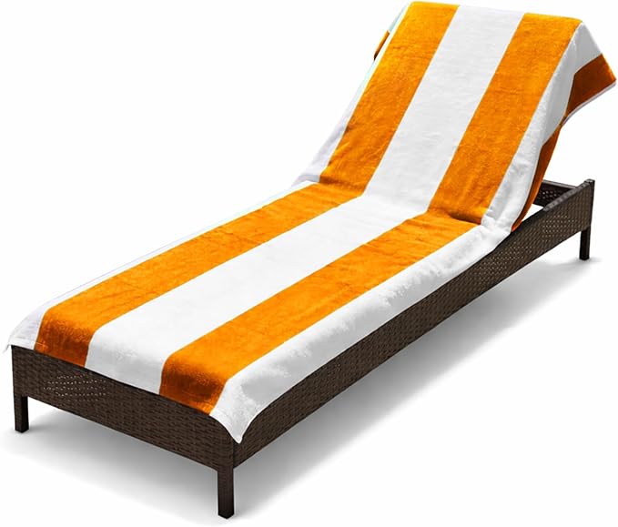 Superior Cabana Cotton Lounge Chair Cover, Outdoor Towel/Chaise Furniture Covers by SUPERIOR