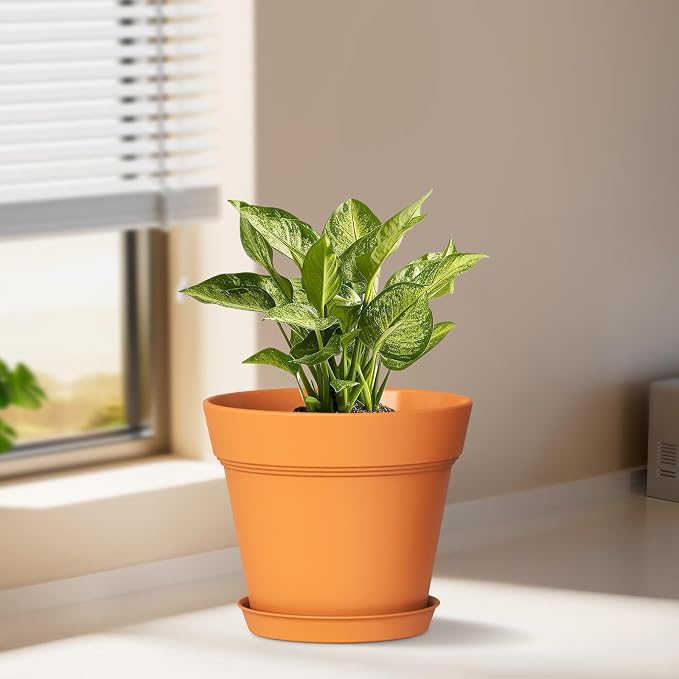 7 Inch Thick Plastic Plant Pots - Image 2