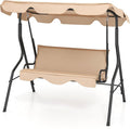 Porch Swing Outdoor, 3 Person Patio Swing w/Removable Cushion, Stand & by DREAMADE