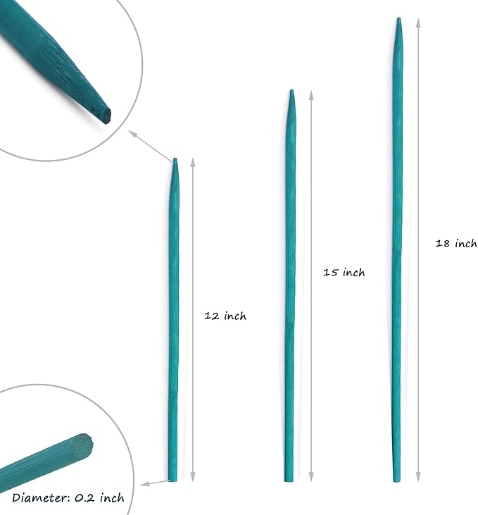 Garden Wood Plant Stakes Green Bamboo Sticks, HAINANSTRY Sturdy Floral Plant - Image 2