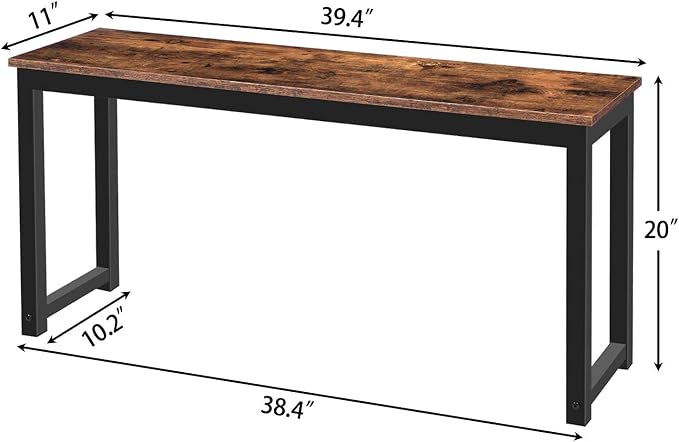 HOOBRO Dining Benches, Pair of 2 Industrial Style Indoor Benches, Durable Metal - Image 3
