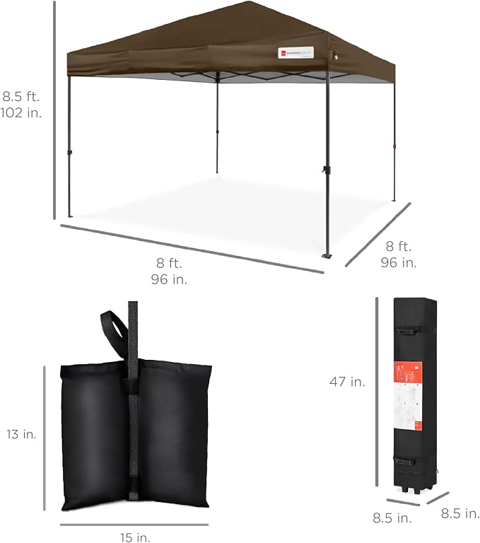 Best Choice Products 8x8ft Pop Up Canopy Tent, Outdoor Shade, 1 Person 1 Minute - Image 8