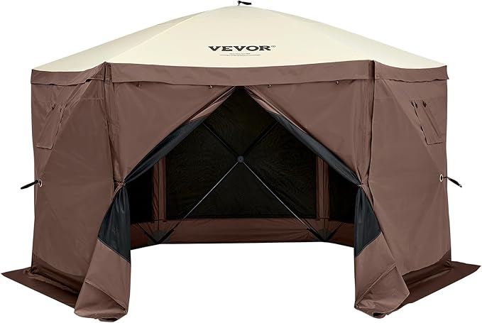 VEVOR Pop Up Gazebo Screen Tent 6 Sided Canopy Sun Shelter - Image 4