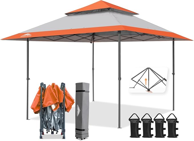 EAGLE PEAK 13x13 Straight Leg Pop Up Canopy Tent Instant Outdoor Canopy Easy by EAGLEPEAK