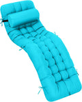 Tudomro 1 Pcs Peacock Blue 66'' Outdoor Chaise Lounge Cushion Waterproof Patio by Tudomro