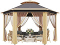 GAOMON Heavy Duty 13x13ft 6-Sided Pop-Up Gazebo Tent – Double Vented Roof by GAOMON