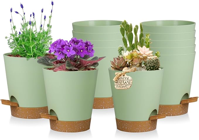 12 Pack 4 Inch Self Watering Plant Pots by zople