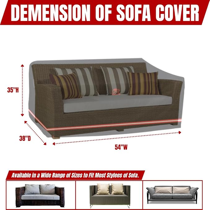 Turtle Life Patio Sofa Cover, Outdoor Heavy Duty Durable UV Water Resistant - Image 2