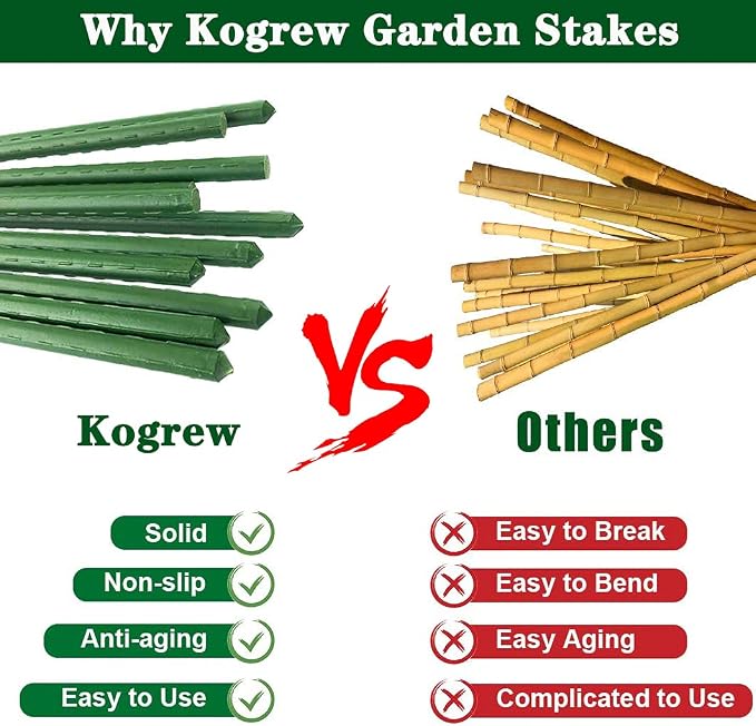 2Feet 24inch Garden Stakes Sturdy Plant Sticks Support Tomato Stakes - Image 4