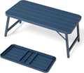 VINGLI Outdoor Folding Coffee Table, Rectangle Drainable Iron Patio Table by VINGLI