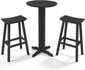 3-Piece Outdoor Bar Table Set, HDPE Patio Dining Set, 1 Round Bar Table & 2 Bar by KULAMOONLIFEHOUSE