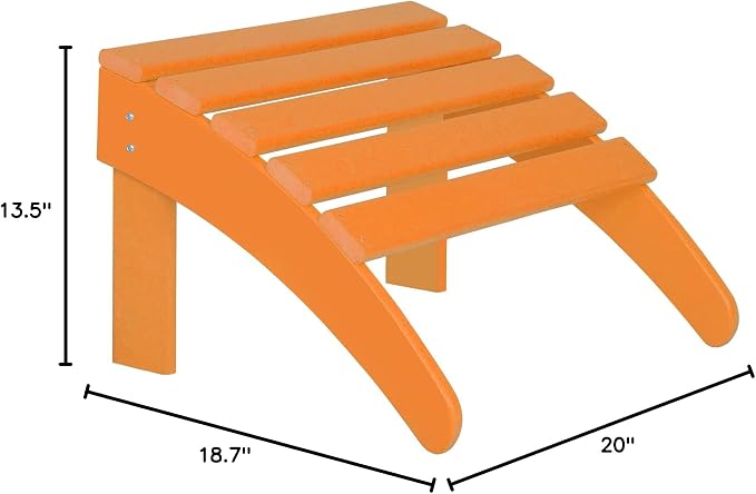 WO Home Furniture Adirondack Ottoman Outdoor Patio Footrest 13.5" Inch Folding - Image 3