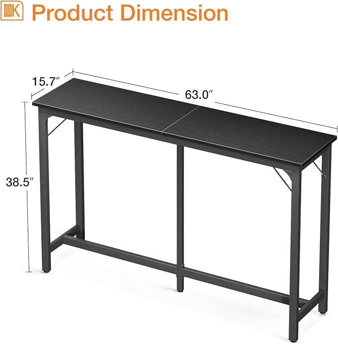 ODK 63 inch Bar Table, Bar Height Pub Table, Counter Height Bar Table, - Image 3