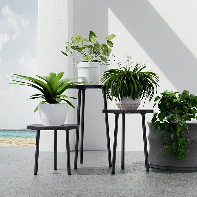 Plant Stand Indoor Tall: Corner Wood Plant Stand 2 Pack Mid Century Modern Decor - Image 7