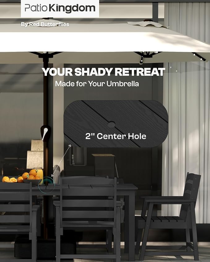 7-Piece Black Outdoor Dining Set - Image 2