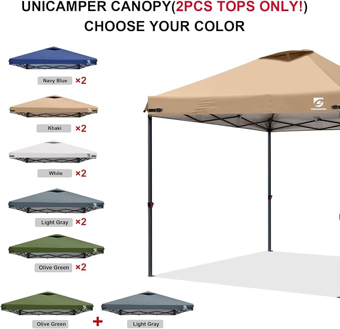2PCS 10x10 Pop Up Canopy Replacement Top Cover - Image 3