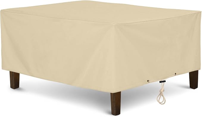 SunPatio Outdoor Ottoman Cover, Heavy Duty Waterproof Rectangular Coffee Table by SunPatio